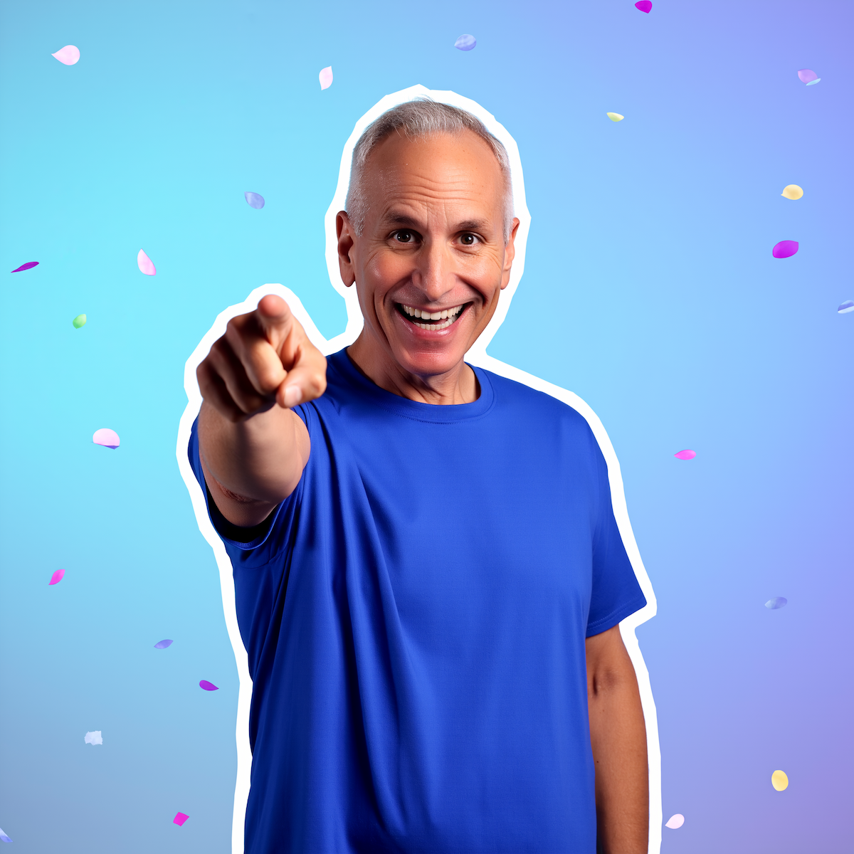 David Jack pointing playfully